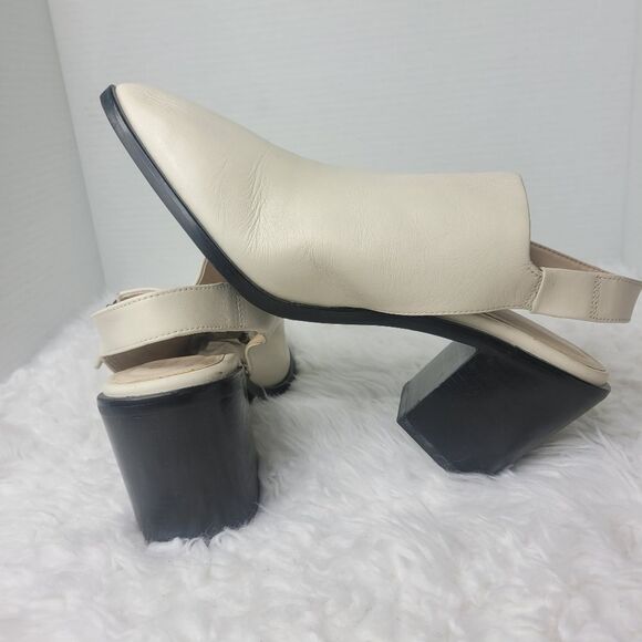 Cole Haan Ivory Sling Womens Size 9B Block Heel Side Zip Heels Grand 360 W19450 - Picture 6 of 10